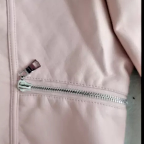 DB Full Zip Jacket Women's medium Pink Faux Leather Stretch - Picture 6 of 8